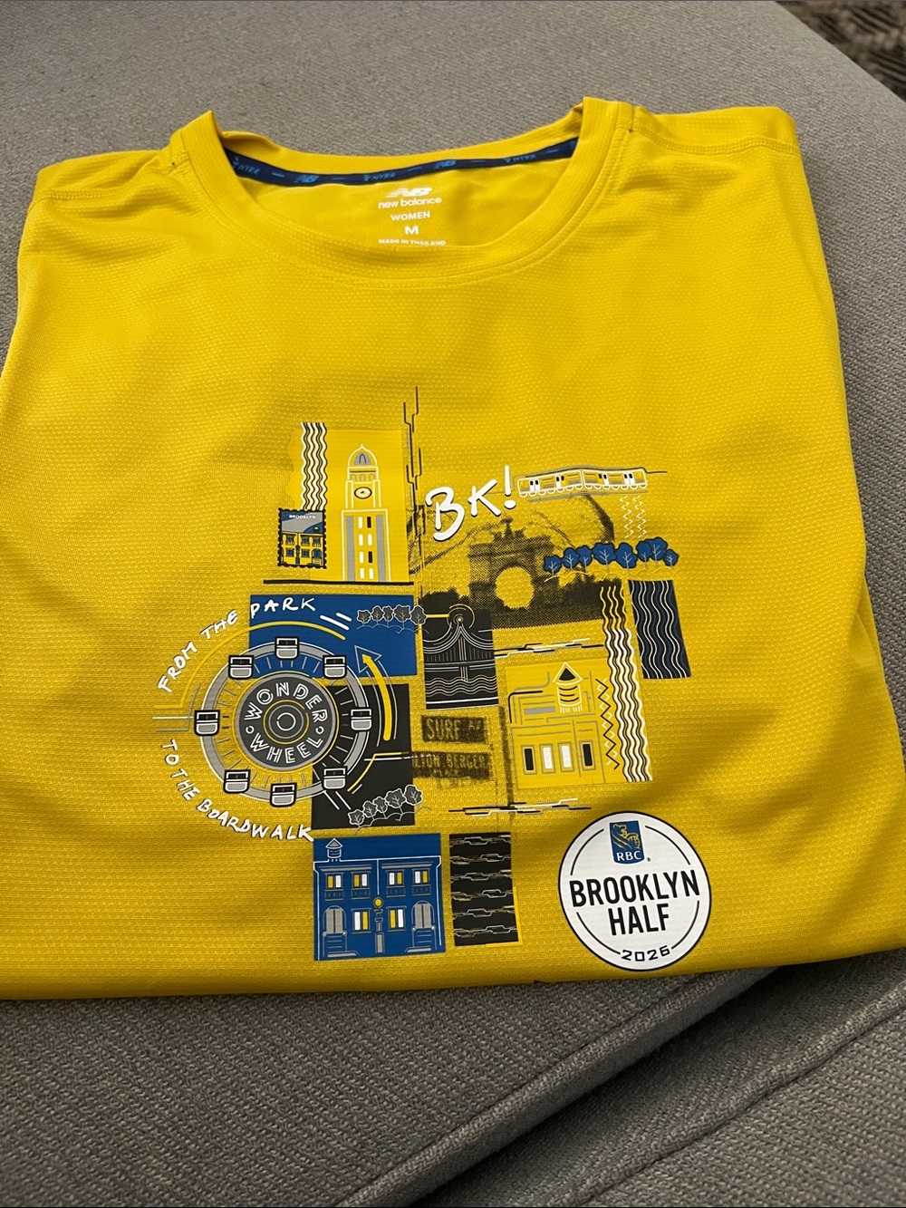 New Balance Yellow Brooklyn Half Marathon Graphic Performance Tee